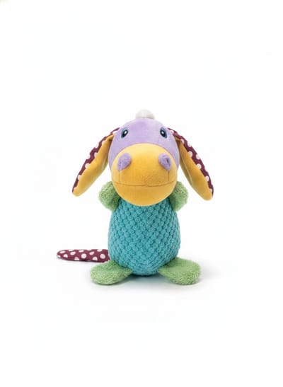 Hondenspeeltje voor Honden en Puppy's - Zachte Pluche Hondenknuffel met Pieper - Interactief Speelgoed tegen Verveling en Stress - Vrolijk Gekleurde Speel Ezel voor de Hond - Ideaal als Kauwspeeltje en Speelmaatje - animalking Hondenspeelgoed