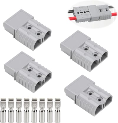 Batterijaansluitstekkers - Accu Connectoren - Stroom Verbinden - 50A 600V - 4 Stuks - Grijs