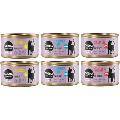 24x80g Cosma Pure Mix (3 soorten) natvoer voor katten
