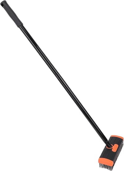 Onkruidborstelset - Tuinreiniger - Terrassen Schoonmaken - Dubbele Borstelkop - Tot 134 cm - Zwart
