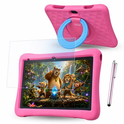 WiseQ Kids Tablet 10 inch Kindertablet – Tablet voor Kinderen – Tablet Kids – 6000 mAh - 160GB – Ouderlijk Toezicht – Android 16 – Roze – 2026 Model