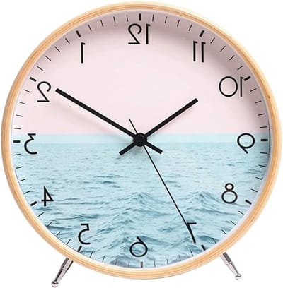Stijlvolle 22 cm Houten Wandklok met Stille Quartz Mechanisme voor Woonkamer en Keuken, Modern Design en Decoratieve Wandversiering