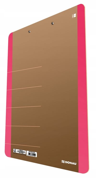 Donau A4 Clipboard Roze - Schrijfonderlegger met Klem