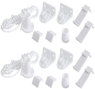 Dailygoods- Rolhouder Set van 2 - Klemsteunen zonder boren - Geschikt voor 17 mm - Verduisteringsrolgordijn - Duurzaam PVC - Eenvoudige installatie - Gordijnhouder