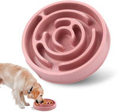 Slow Feeder - Anti-Schrokbak voor Honden en Katten - Interactief Labyrint Eetbord - Likbord - PP Materiaal - Roze