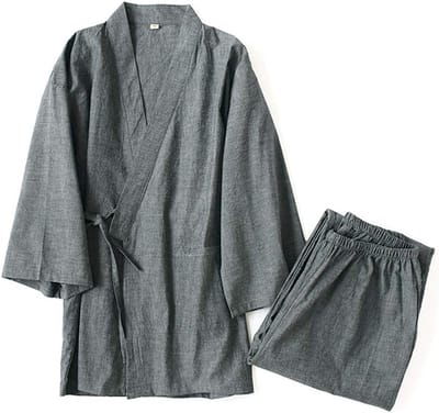Traditionele Japanse Kimono voor Heren, Comfortabele Katoenen Jinbei voor Thuis en Nachtkleding