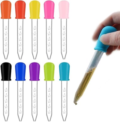 Solidchoice- Druppelpipetten 10 stuks - Kunststof/Siliconen - Vloeistofdruppelaar - Voor Kinderen - Voedselveilig - BPA-vrij - Creatieve Activiteiten - Pipetten