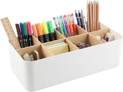 Multifunctionele Opbergdoos met 8 Compartimenten voor Pennen, Remote, Tandenborstels en Cosmetica - Ideaal voor Bureau en Organisatie