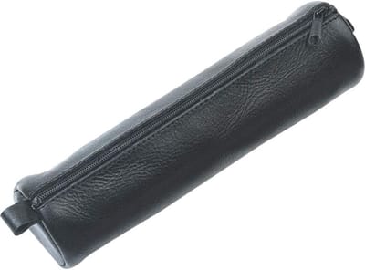 Elegante zwarte pennenetui van echt leer - perfect voor schrijfgerei en als cadeau