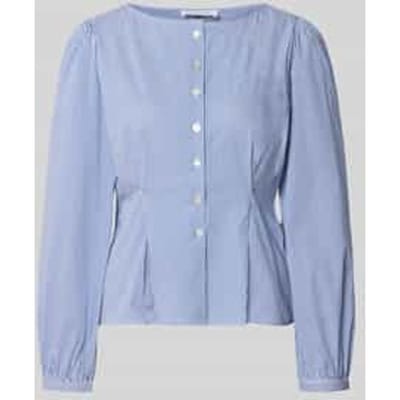 Blouse van katoenmix met peplumzoom
