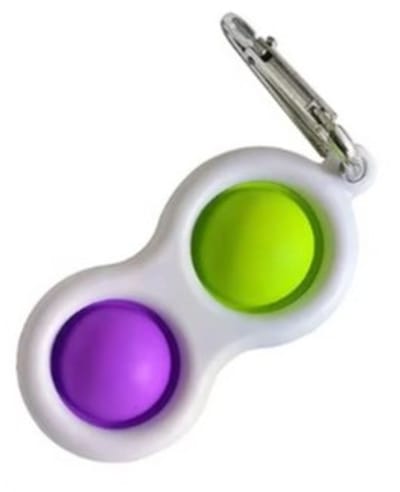 Go Go Gadget - Uitdeelcadeau - Focus - Ontspanning - Hand bezigheid - Friemelen - Sleutelhanger - 1 stuk - Groen/ Paars