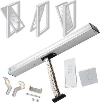 Elektrische Raamopener - Automatische Ventilator - Ventilatie Verbeteren - Dubbele Ketting - 800 mm - Zilver