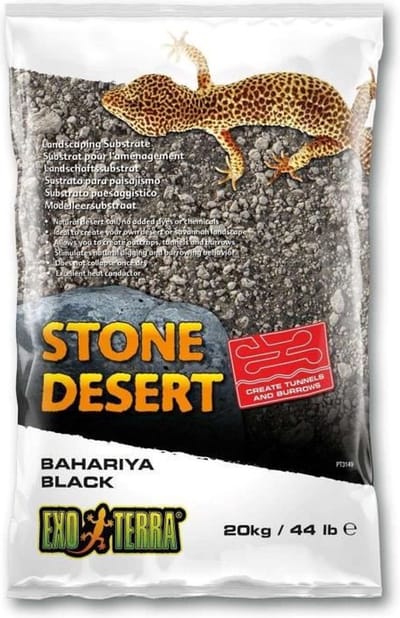 EXO TERRA Bahariya Stone Desert Substrate 20kg - Zwart - Voor reptielen