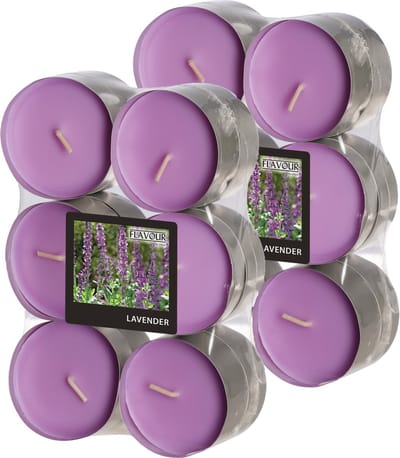 Conpax Candles Geur theelichtjes/waxinelichtjes - Maxi - 24x - Lavender aroma - 8 branduren