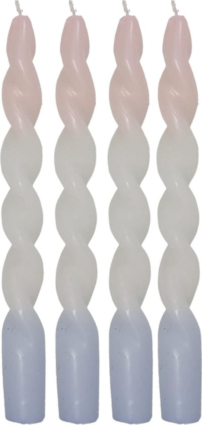 HD Collection Dinerkaars (set 4 Stuks) Twisted - Wax - Roze - 3 x 24 x 3 cm (BxHxD)