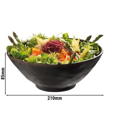 GGM Gastro (6 Stück) Schale - MARONE - Melamin - 1 Liter - Ø 210mm - Schwarz/Braun