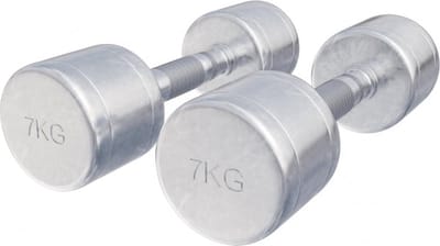 Gorilla Sports Dumbellset 14 kg - 2x7 kg - Halterset - Vaste dumbbells - Chroom