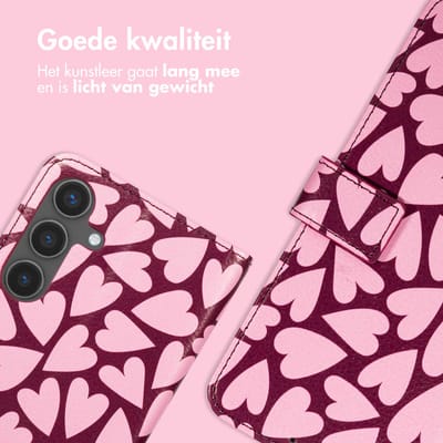imoshion Hoesje - Geschikt voor Samsung Galaxy S25 - Design Bookcase smartphone - Hearty Blush
