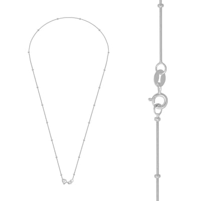 WeLoveSilver - zilveren ketting - slangenschakel - met bolletjes - 45 cm
