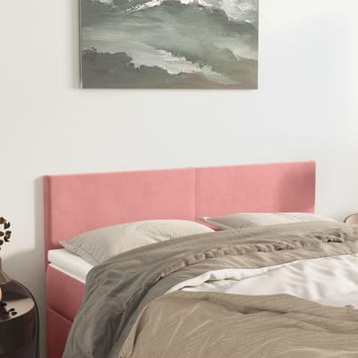 vidaXL - Hoofdborden - 144x5x78/88 - cm - fluweel - roze