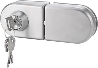 Veiligheidsdeur slot voor glazen deuren - RVS, zonder boren, met sleutels voor frameloze deuren, 10-12mm dikte