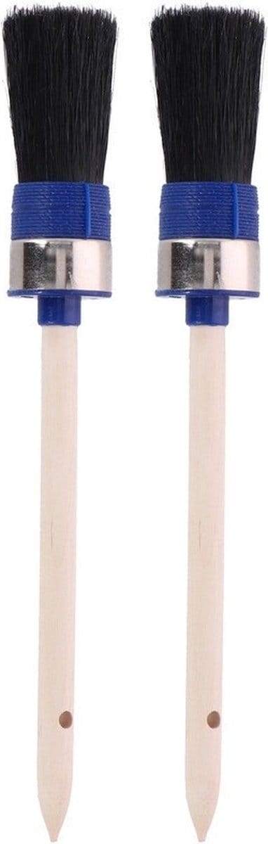 Set van 2x Ronde verfkwast - D 3 x 24 cm - Waterbasis - Verfkwasten - Schilder benodigheden - Verf materiaal - Schilderen & Verven