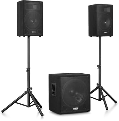 Geluidsinstallatie met Bluetooth - Vonyx VX1218BT - Geluidsinstallatie compleet met sub en tops - 1200W