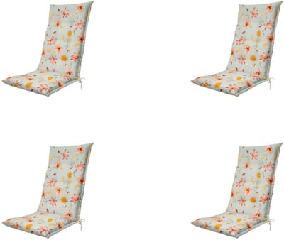 Kussen hoog ca. 123x50 cm Florina orange (4 stuks) Madison | Tuinstoelkussen Madison 50% katoen & 50% polyester