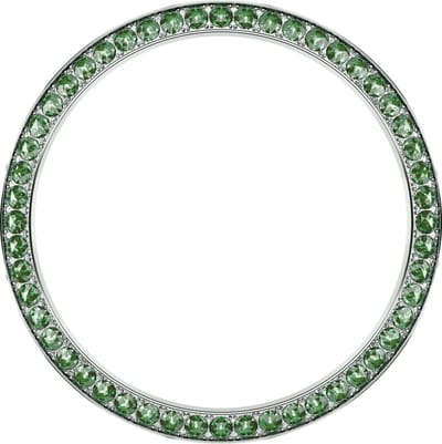 Marc Coblen 42 mm steel bezel / dark green stones
