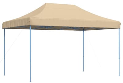 Partytent opvouwbaar - Paviljoen - Easy up - Waterdicht - Weerbestendig - Beige + Blauw