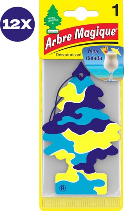 12 stuks Pina Colada Arbre Magique Geurboom Luchtverfrisser voor in de auto – Car Parfum – Geurboompje – Geurbooster – Wonderboom – Geurverfrisser – Nieuwe Auto – Autogeur – Autoparfum – Geurblad - Zomer Fris