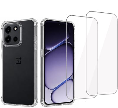 ChiGuard Hoesje & 2x Screenprotector geschikt voor OnePlus Nord 6 Hoesje Screenprotector - Gehard Glas Cover + Shock Proof Case – Transparant