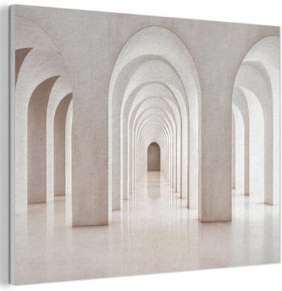 Akoestisch wandpaneel 40x30 cm - Vilt schilderij Hal - Bogen - Symmetrisch - Modern - Akoestische panelen - Geluidsdempende wanddecoratie - Geluidsisolatie woonkamer - Muurdecoratie geluidspanelen