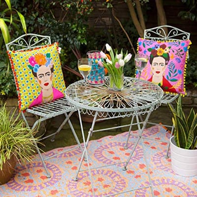 Geweven waterdichte buitentapijt - Lichtgewicht en antislipmat met geometrisch patroon voor tuin, terras en badkamer