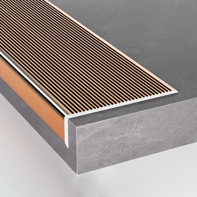 Trapneusprofiel Aluminium - Antislip Rand - Veilig Traplopen - Versterkte Duurzaamheid - 90 cm Lengte - Goud