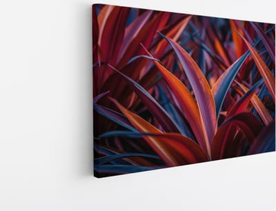 Saammp Canvas Schilderij - Abstracte Kleurrijke Bladeren - Modern - Abstract - 30x20 - Foto op canvas - Wanddecoratie - Muurdecoratie Woonkamer - Kantoor Decoratie