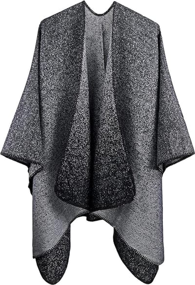 Dames Cape Sjaal - Sjaal - Faux Kasjmier Sjaal - Elegant - Warm en Comfortabel - Geschikt voor de Winter - Zwart - One Size - Winddicht en Warm