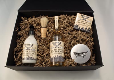Giftbox Sweetwood, Van der Lovett, Cadeau voor mannen, bier shampoo, stoer cadeau, cadeau valentijnsdag