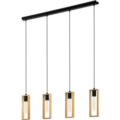 EGLO Hanglamp Littleton, zwart/bruin, 4-lamps