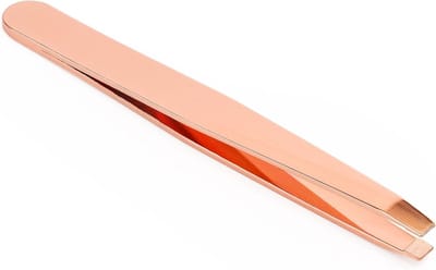 Professionele Pincet voor Wenkbrauwen - Roestvrijstalen Gehoekte Pincet voor Haarverwijdering van Gezichts- en Ingegroeide Haren - Ergonomisch en Antislip Ontwerp - Perfect voor Splinters en Precisiewerk
