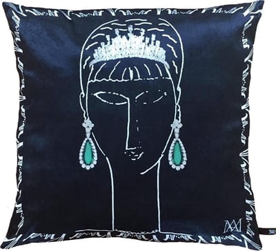 MA-FEELING Sierkussen Elizabeth (Zwart, 45x45 cm) - Fluweel - Uniek cadeau - Handgemaakt - Duurzaam