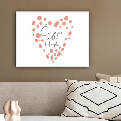 Canvas Schilderij Katten - Spreuken - Quotes - Cat people are the best people - 40x30 cm - Wanddecoratie