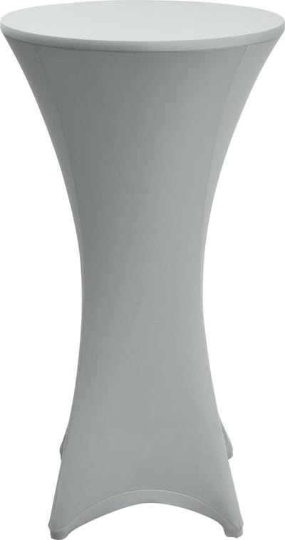 Beautissu Statafelhoes Stella Ø 70 cm statafelrok voor statafel – feest decoratie geschikt voor horeca – feestversiering stretch voor elk tafel – zilver