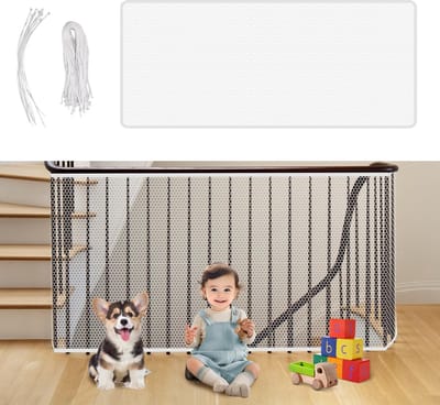 MTTproducts- Trappenbeschermingsnet 80 cm x 3 m - Kinderveiligheidsnet - Veiligheidsnet voor huisdieren - Nylon mesh - Scheurbestendig - Ademend ontwerp