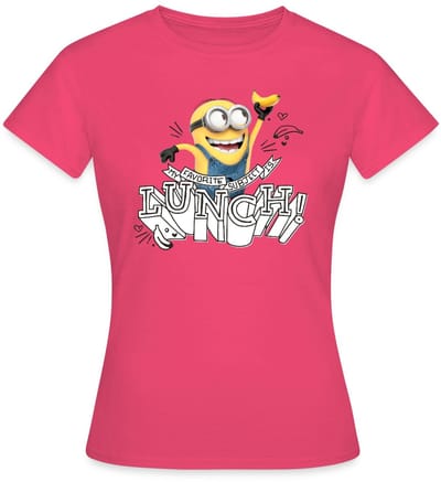 Minions Met Banaan Mijn Favoriete Thema Is Lunch T-Shirt Dames