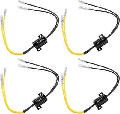 LED Belasting Weerstanden - Knipperlicht Adapter - Auto Verlichting - Waterdicht Ontwerp - 25W 10Ohm - Zwart
