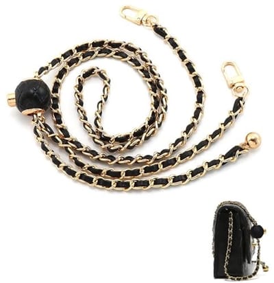 Dailygoods- Handtasketting 120 cm - Vervangende Schouderriem - Schouderband voor Tas - PU-leer + IJzeren Ketting - Elegant Accessoire