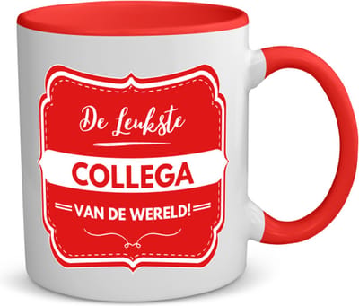 Akyol - de leukste collega koffiemok - theemok - rood - Collega - een collega - werk - afscheidscadeau - verjaardagscadeau - 350 ML inhoud