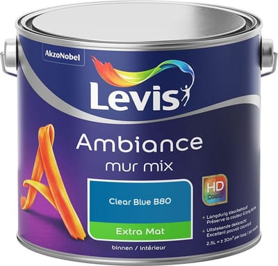 Levis - Ambiance Mur Extra Mat Mix - Clear Blue B80 - Mengverf - 2,5 L