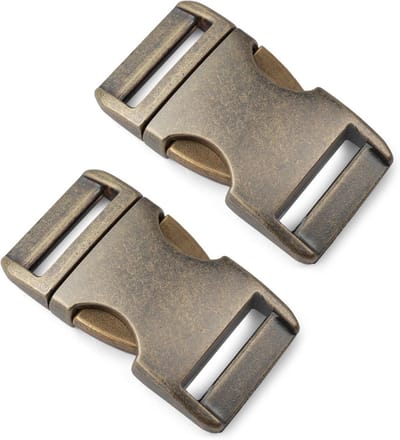 Metalen klikgespen 20 mm set van 2, antiek goud, voor armbanden en banden